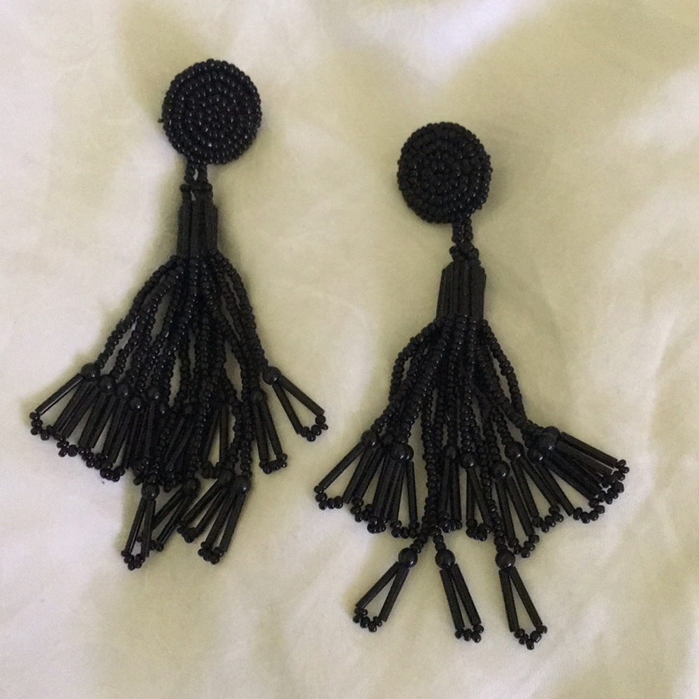 Hippie Chic Blk bead earrings